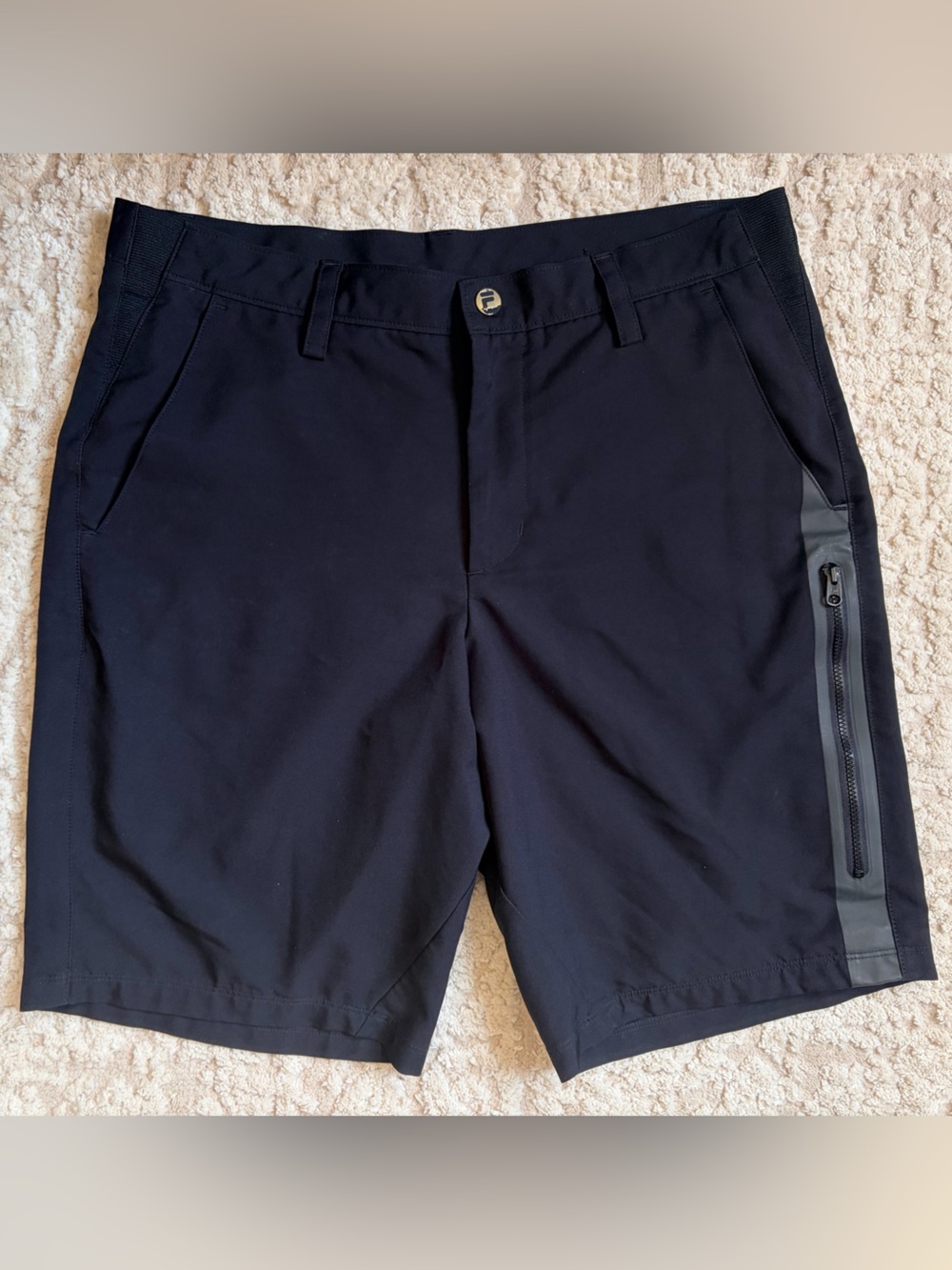 Fila Men's Black Athletic Zip-Pocket Shorts NWOT